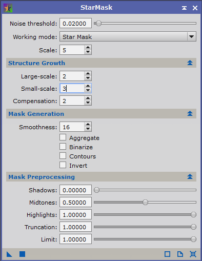 Star Mask dialog